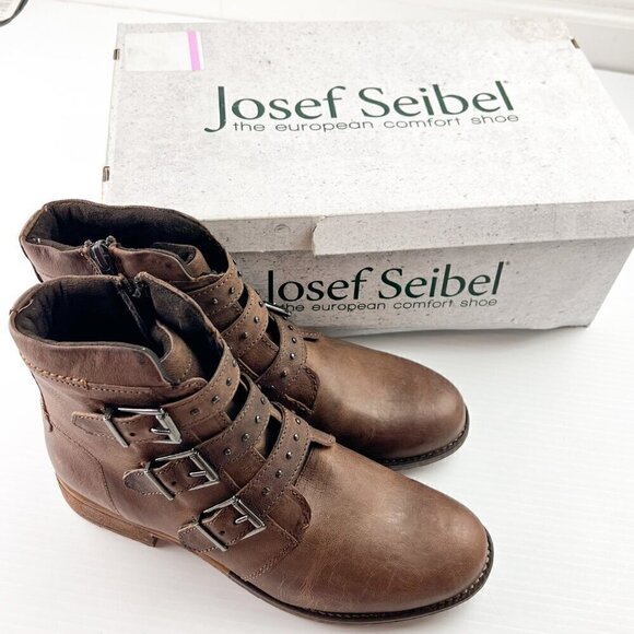 Josef Seibel Sienna 34 Ankle Booties Womens Size 40 Washed Taupe Brown - Picture 15 of 15